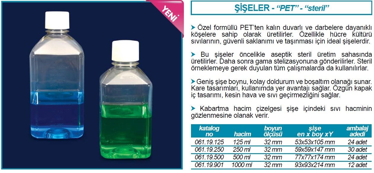 İSOLAB 061.09.125 şişe PET